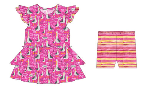 Mom Mom Mom Girls bamboo set